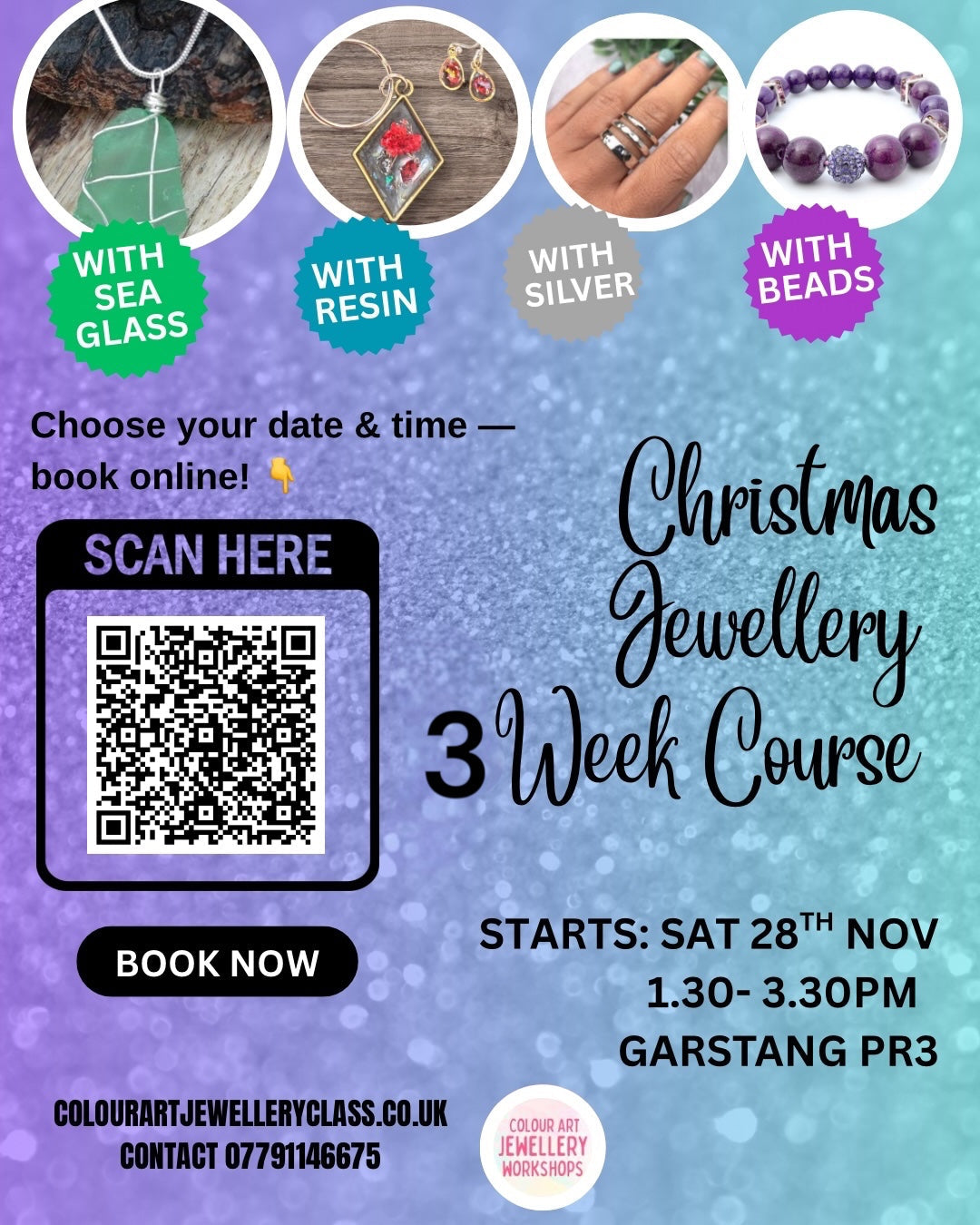Christmas Jewellery Course — Saturdays from 28th November | 3 Weeks | Garstang 🌲🍷